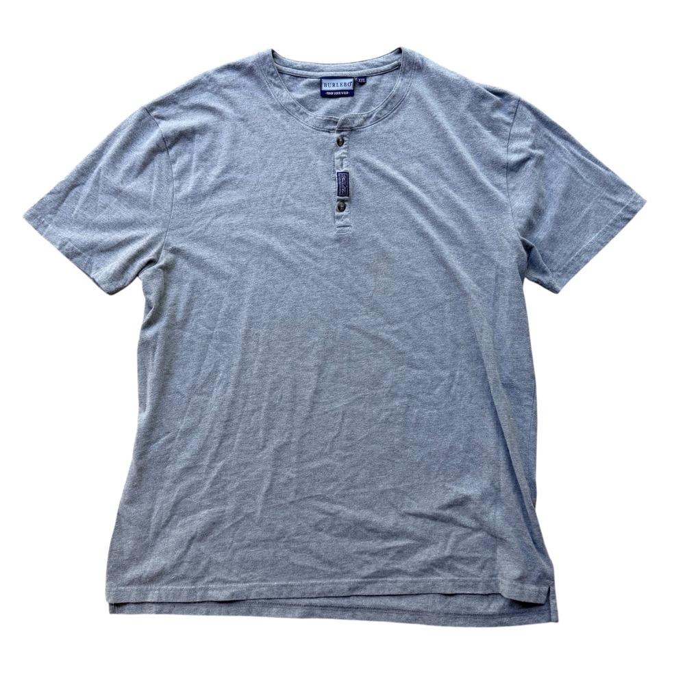 BURLEBO Gray Short Sleeve Henley Tee